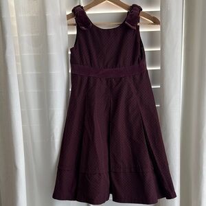 Gymboree Maroon Sleeveless A-Line Dress with Velvet Accents | Girls Formal Dress
